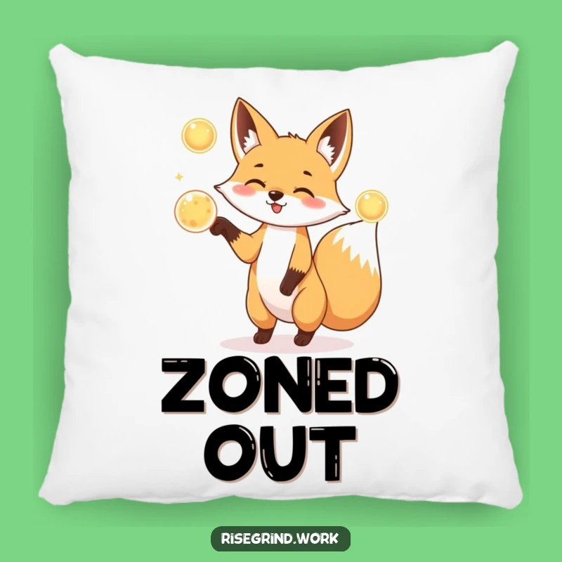 Funny Fox Juggler Pillow: Soft Energy Orb Cushion Gift