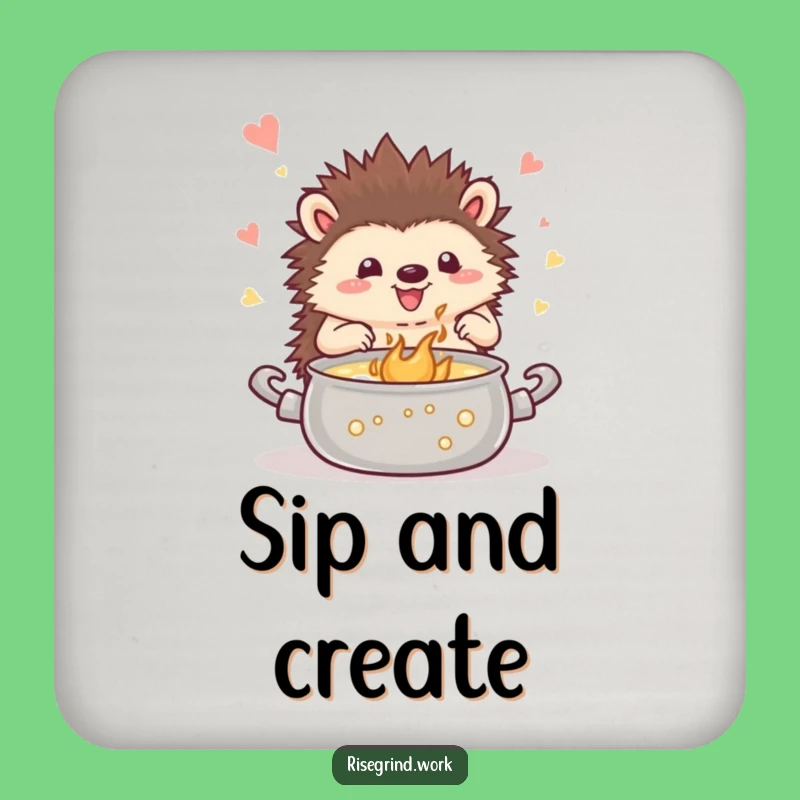 Funny Hedgehog Inspiration Coaster Set - Hilarious Gift for Creative Tables