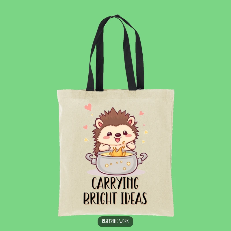 Funny Hedgehog Inspiration Tote Bag - Hilarious Gift for Idea Haulers